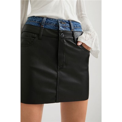 Minifalda slim doble cintura