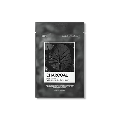 TENZERO CHARCOAL SHEET MASK Тканевая маска для лица с экстрактом древесного угля 25мл