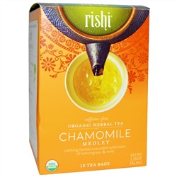Rishi Tea, Органический травяной чай, смесь с ромашкой, без кофеина, 15 пакетиков, 1,22 унции (34,5 г)