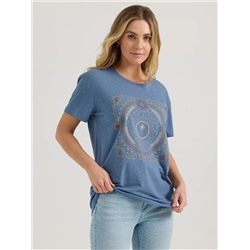 WOMEN'S MOON BOX GRAPHIC TEE IN VINTAGE INDIGO