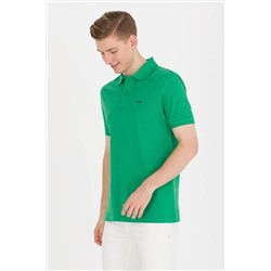 Erkek Yeşil Polo Yaka Basic T-Shirt