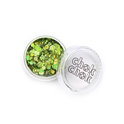 [CHOK-CHOK] Глиттер-гель для лица и тела SALAD салатный многогранник микс, 5 мл