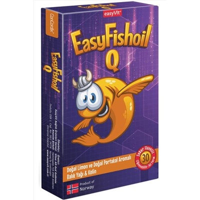 Easy Fishoil Easyfishoil Q Kids dha Kolin B6 B12 Vitamini ve Folik Asit Çiğnenebilir 30 Tablet 8681794082506SBIO