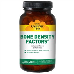 Country Life, Факторы плотности костей, содержит бор, 200 таблеток