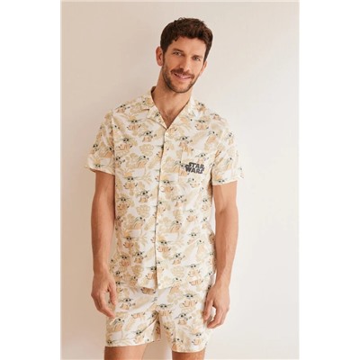 Pijama camisero hombre 100% algodón Grogu