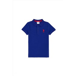 Erkek Çocuk Mavi Basic Polo Yaka Tişört