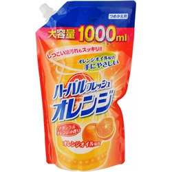 Mitsuei Средство для мытья посуды, фруктов и овощей аромат апельсин сменная упаковка 1000мл