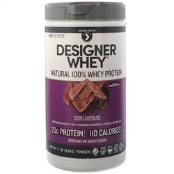 Designer Protein, Designer Whey, Natural 100% Whey Protein, Double Chocolate, 2 lbs (908 g)