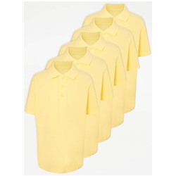 Yellow School Polo Shirt 5 Pack