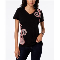 Tommy Hilfiger Printed Cotton V-Neck T-Shirt, Created for Macy's