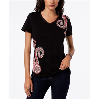 Tommy Hilfiger Printed Cotton V-Neck T-Shirt, Created for Macy's