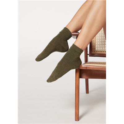 Kurze Socken mit Cashmere und Glitzer