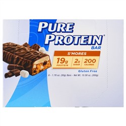 Pure Protein, Батончик S'mores, 6 батончиков, 50 г (1,76 унций) каждый