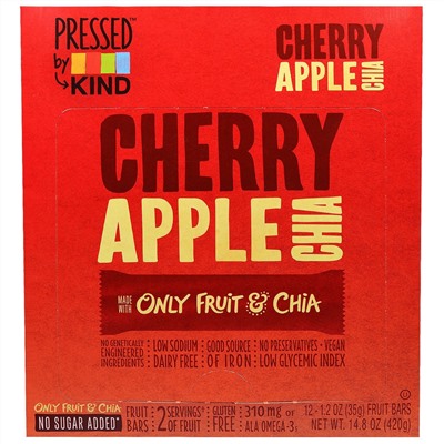 KIND Bars, Pressed by KIND, Cherry Apple Chia Fruit Bars, 12-1.2 oz (35 g)