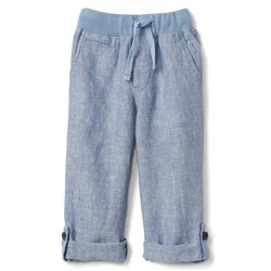 Linen pull-on pants