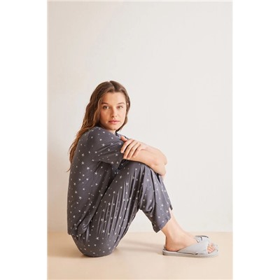 Pijama camisero Capri soft touch gris