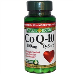 Nature's Bounty, Коэнзим Q-10, Q-Sorb, 100 мг, 75 гелевых капсул