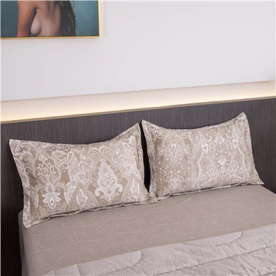 Комплект постельного белья Сатин с Одеялом 100% хлопок на резинке OBR170