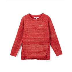 Red & Gold Lace-Up Sweatshirt - Girls DKNY