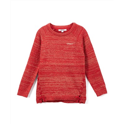 Red & Gold Lace-Up Sweatshirt - Girls DKNY