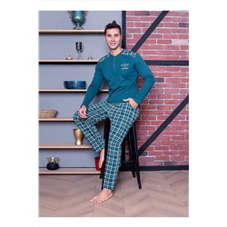 AHENGİM Man Erkek Pijama Takımı Interlok Omuz Parçalı Ekoseli Pamuklu Mevsimlik M70092271 1-2-10001214