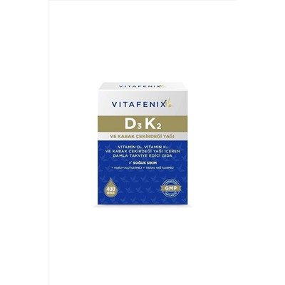 Vitafenix D3k2 Ve Kabak Çekirdeği Yağı Içeren Takviye Edici Gıda D3 Vitamini / K2 Vitamini