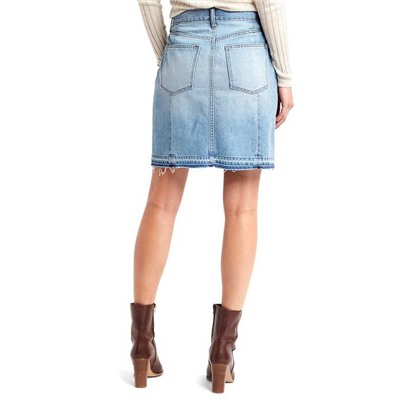 1969 denim let-down hem skirt