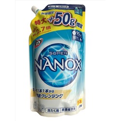 LION TOP Super NANOX Гель для стирки очищение волокон ткани на нано уровне мягкая упаковка 900гр