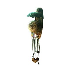 Настенный светильник из кокосового ореха с украшением «Музыка ветра»