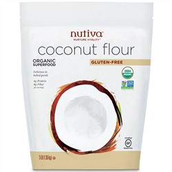 Nutiva, Кокосовая мука, безглютеновая, 3 фунта (1.36 кг)