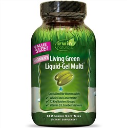 Irwin Naturals, Жидкие зеленые овощи и фрукты для женщин, 120 жидких гелевых капсул