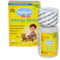 Hyland's, 4 Kids Allergy Relief, 125 быстрорастворимых таблеток
