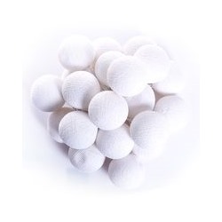 Тайская гирлянда с белыми шариками из хлопковой нити(Очень.большие! спец.заказ для нашего магазина)20 шариков / Lightening balls white