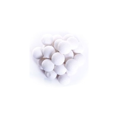 Тайская гирлянда с белыми шариками из хлопковой нити(Очень.большие! спец.заказ для нашего магазина)20 шариков / Lightening balls white