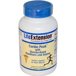 Life Extension, Поддержка сердца с нормированным боярышником и арджуной, 120 капсул на растительной основе