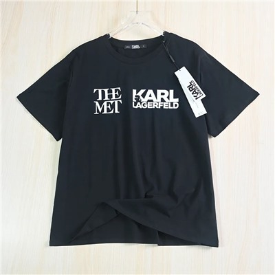 Женская футболка Karl Lagerfel*d с минималистичным принтом и круглым вырезом