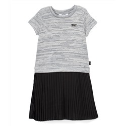 Medium Gray & Black Drop-Waist Sweater Dress - Girls DKNY