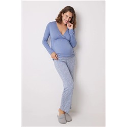 Pijama "maternity" soft touch azul