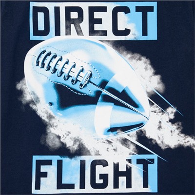 Boys Short Sleeve 'Direct Flight' Football Graphic Tee
