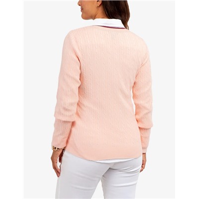 TIPPED SOFT CABLE CREW NECK SWEATER