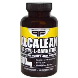 Primaforce, Alcalean, Ацетил-L-Карнитин, 500 мг, 100 растительных капсул