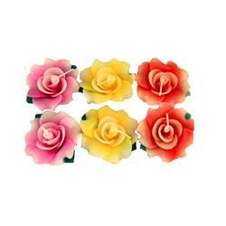 Набор свечей «Розы» (розовый+желтый+красный) / Roses candles (pink+yellow+red)