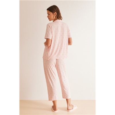 Pijama camisero rosa súper soft Snoppy