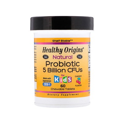 Healthy Origins, Natural Probiotic, Kids, Cherry Flavor, 5 Billion CFU, 60 Chewable Tablets