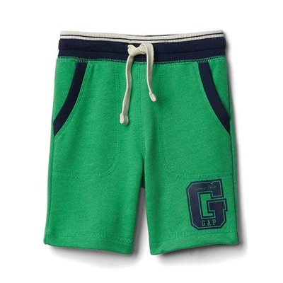 Logo patch pull-on shorts