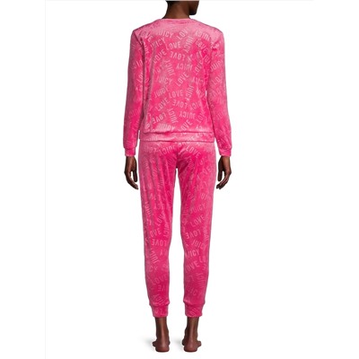 JUICY COUTURE ​2-Piece logo Embossed Pullover & Joggers Set
