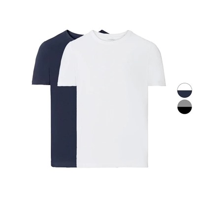 LIVERGY® Herren T-Shirt, 2 Stück, körpernah geschnitten