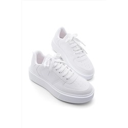 Marjin Kadın Sneaker Yüksek Taban Bağcıklı Spor Ayakkabı Azin beyaz 20Y0034PM101