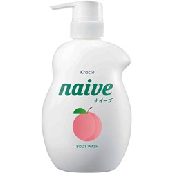 Мыло жидкое для тела KRACIE Naive с экстрактом листьев персикового дерева бутылка-дозатор 530 мл