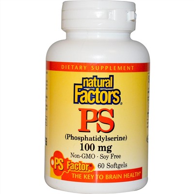 Natural Factors, Фосфатидилсерин 100 мг, 60 гелевых капсул